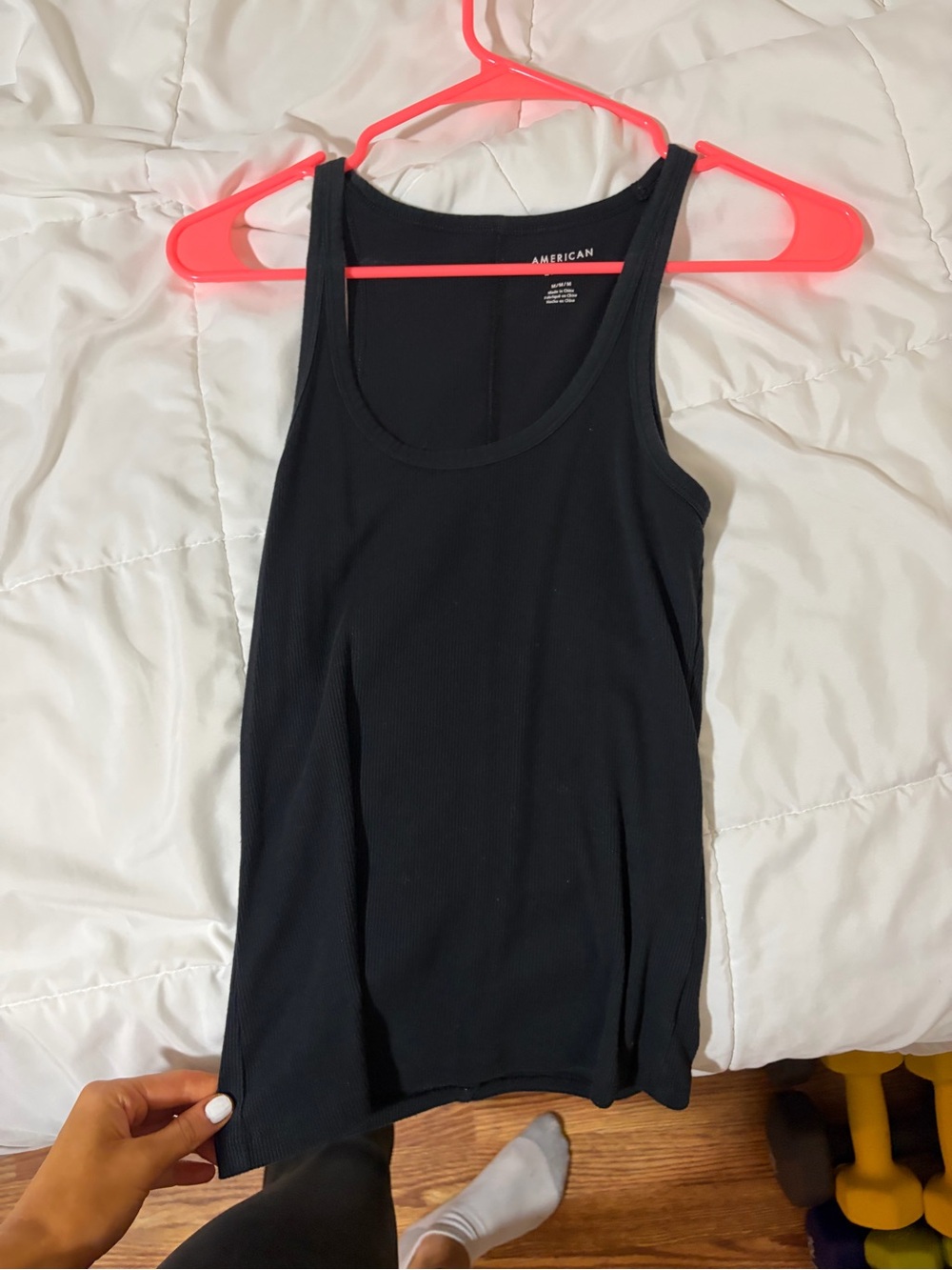 American Eagle Outfitters Black Ribbed Scoop Tank